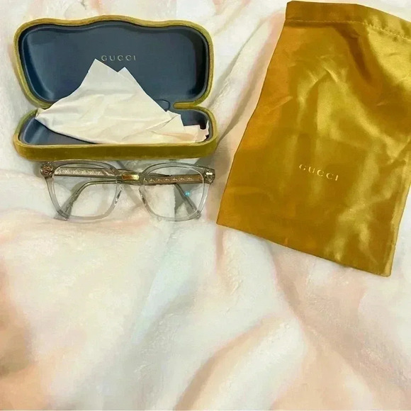 Gucci 100% authentic eyeglasses, case, dust bag and glasses towel - Picture 1 of 14
